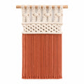 Tenture murale 50 x 90 cm en coton écru terracotta style macramé décoratif