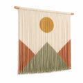 Tenture murale 60 x 80 cm en coton multicolore avec barre en bois style bohème