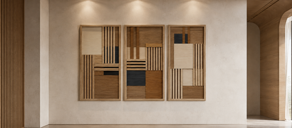ART MURAL EN BOIS NATUREL